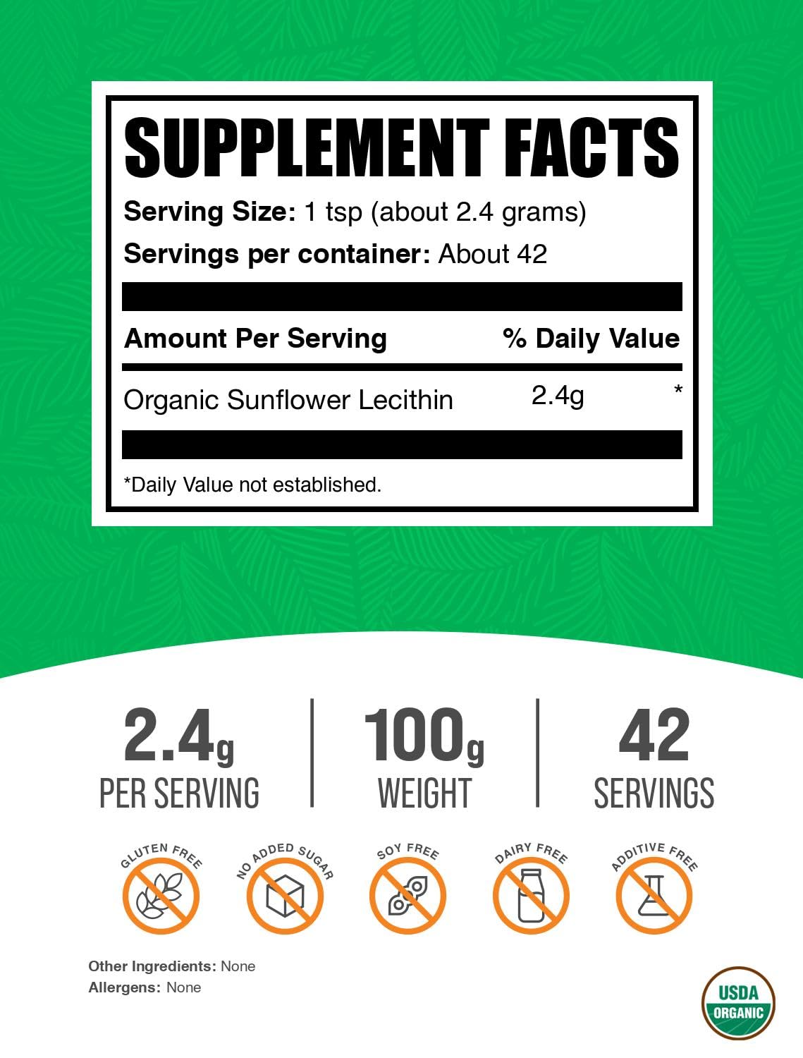Pouring BulkSupplements Sunflower Lecithin powder for emulsification
