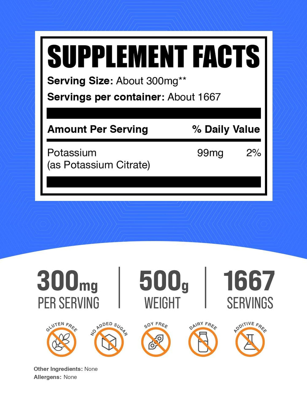 BulkSupplements potassium citrate powder scoop beside glass of water for easy mixing.