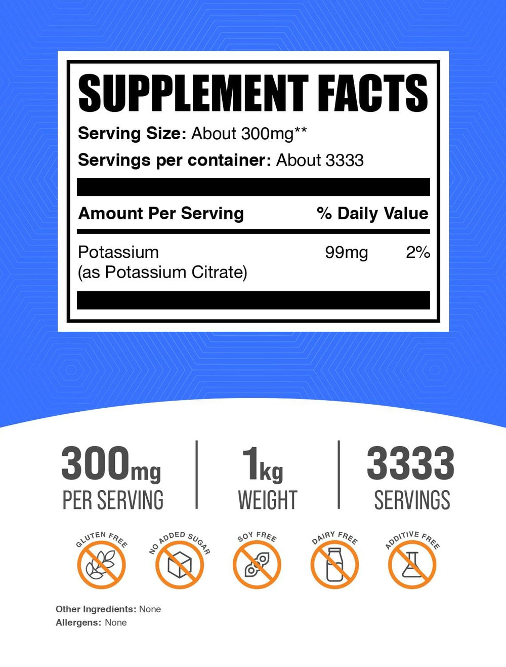 Scoop with BulkSupplements potassium citrate powder for easy mixing