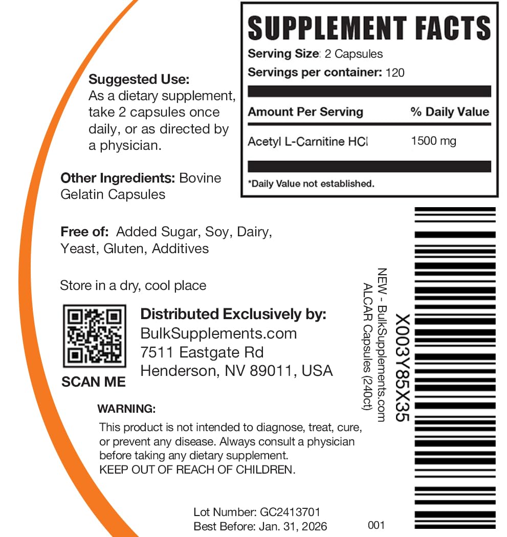 BulkSupplements product label closeup; third-party testing and cGMP assurance.