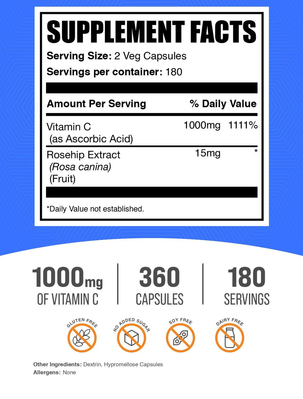 BulkSupplements Rose Hips extract close-up highlighting natural source for vitamin C synergy