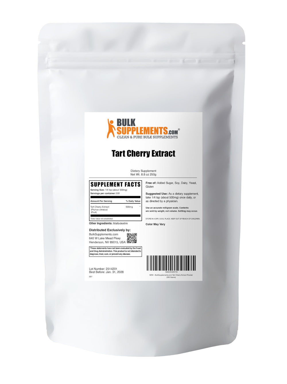 Daily usage of BulkSupplements Tart Cherry Extract Powder illustrated with scoop and bottle