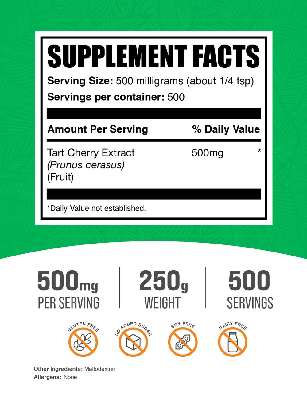 BulkSupplements Tart Cherry Extract Powder measuring scoop for convenient portions