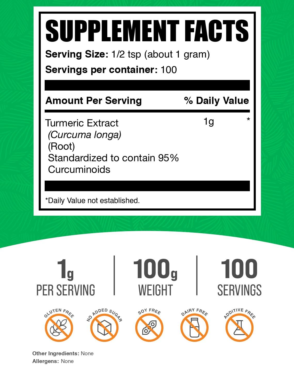 BulkSupplements Turmeric Extract Powder pour demonstrates easy mixing into beverages.
