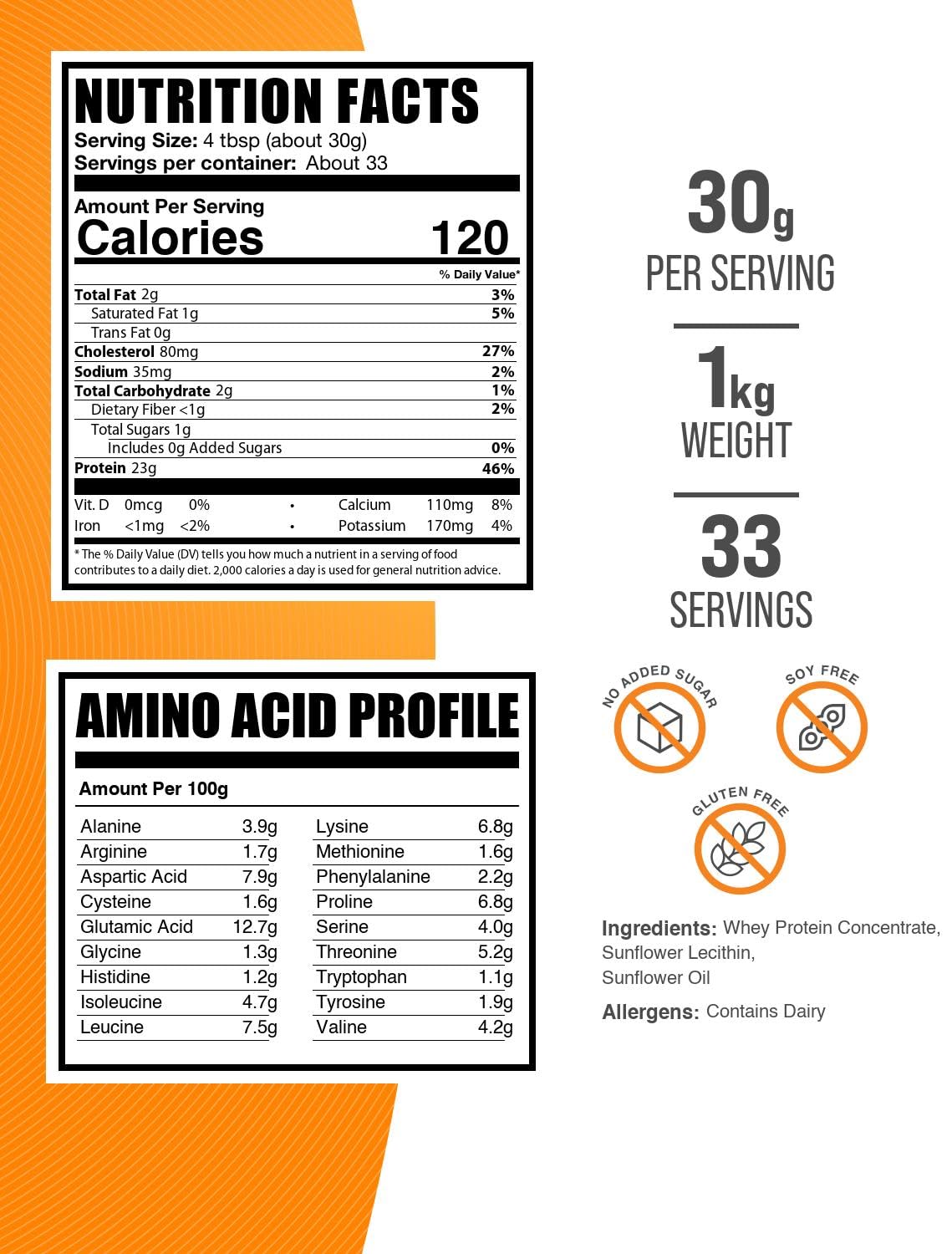 BulkSupplements Whey Protein Concentrate scoop blends easily into smoothies