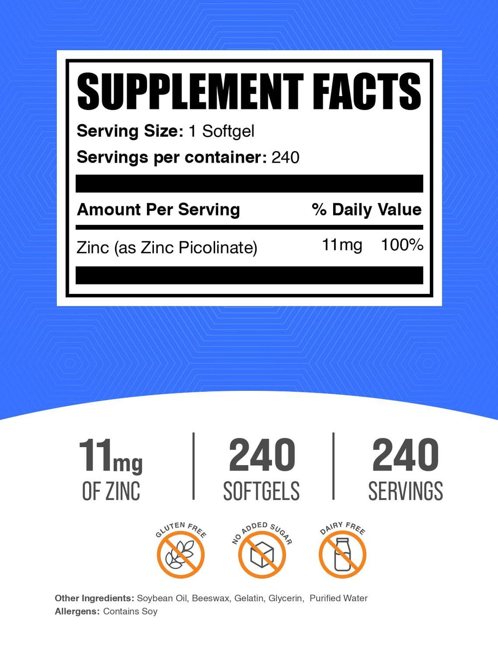 BulkSupplements Zinc Picolinate capsules close-up showing easy swallowing and daily use.