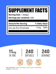 BulkSupplements Zinc Picolinate capsules close-up showing easy swallowing and daily use.