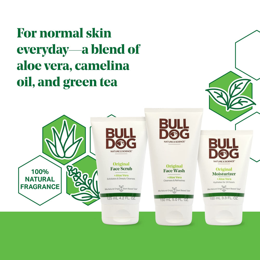 Bulldog Original Face Scrub tube for gentle exfoliation and smoother skin.