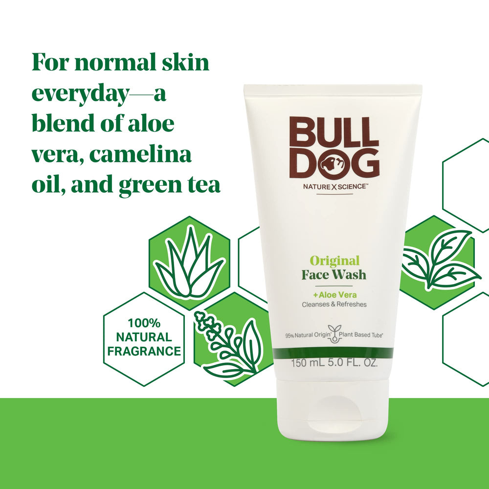 Green tea ingredient visible in Bulldog Original Face Wash.