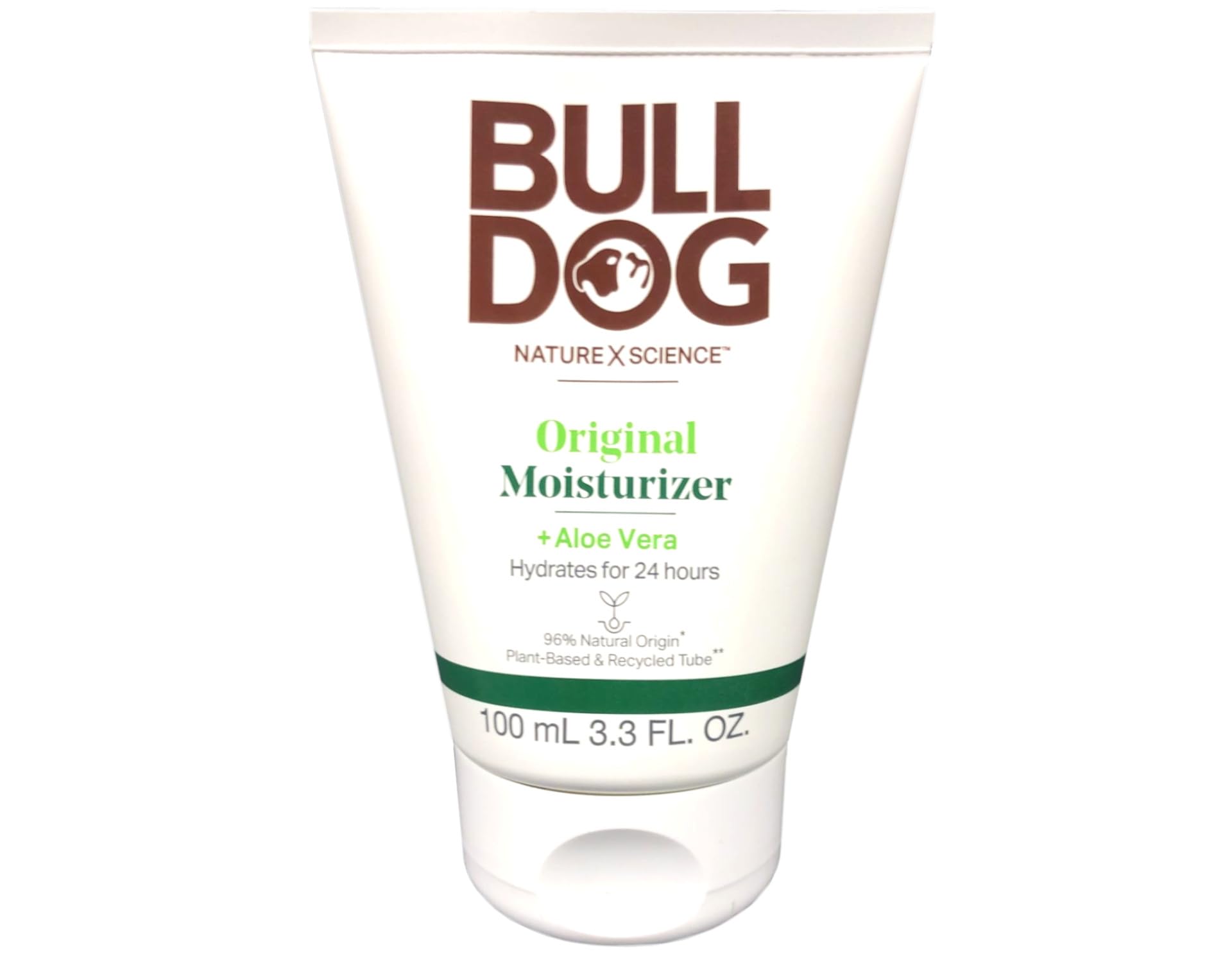 Bulldog Original Moisturizer texture close-up shows lightweight, quick-absorbing cream.