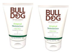 Bulldog Original Moisturizer with Aloe Vera bottle delivers soothing hydration.