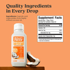 Bulletproof Brain Octane bottle side view showing sleek packaging