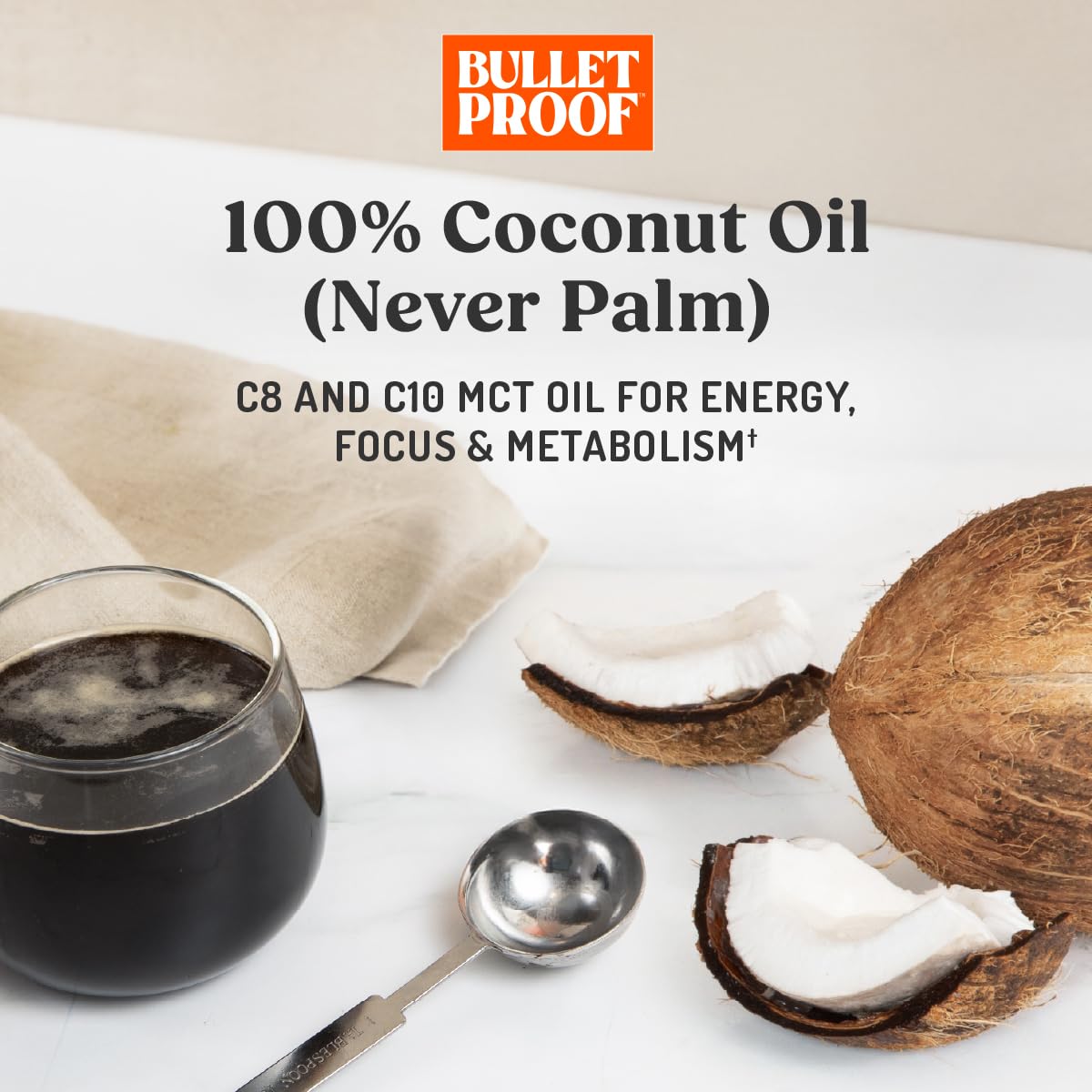 Bulletproof MCT Oil coffee add-in blends smoothly into your morning cup