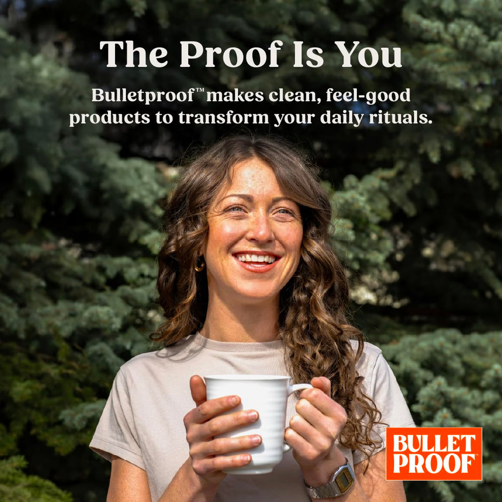 Bulletproof MCT Oil label close-up highlights purity and no additives