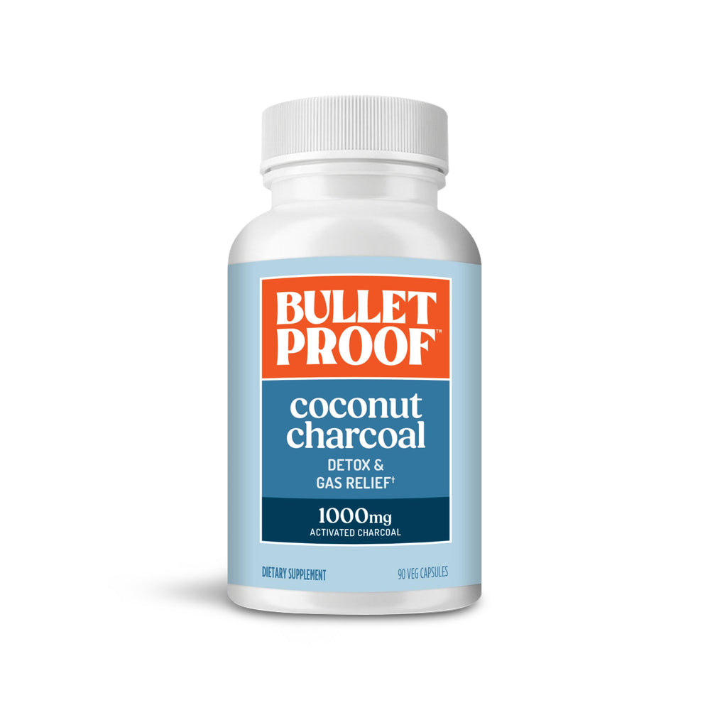 Bulletproof Coconut Charcoal bottle ready for daily detox and gentle gas relief.