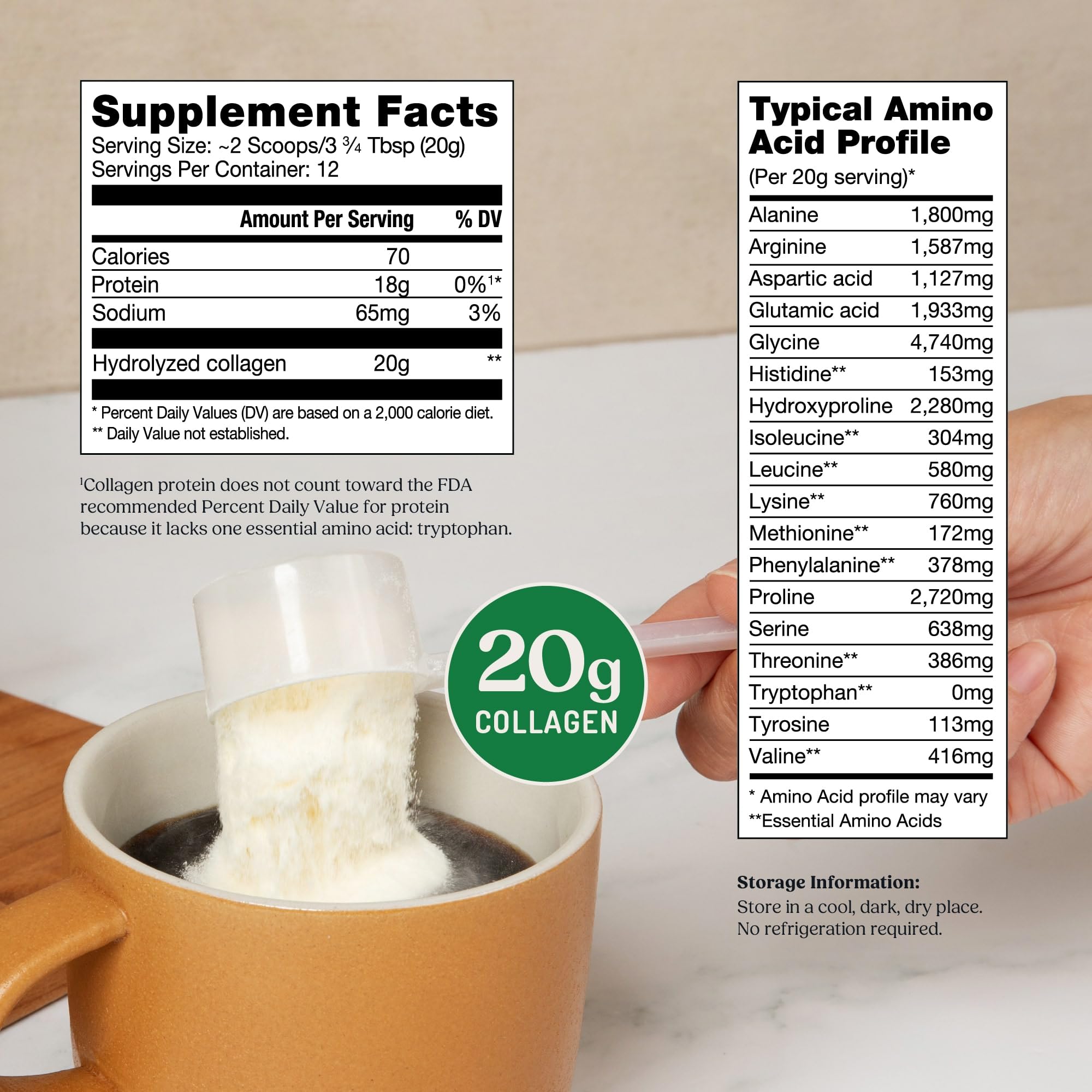 Bulletproof Collagen Powder in smoothie; adds protein with neutral flavor.