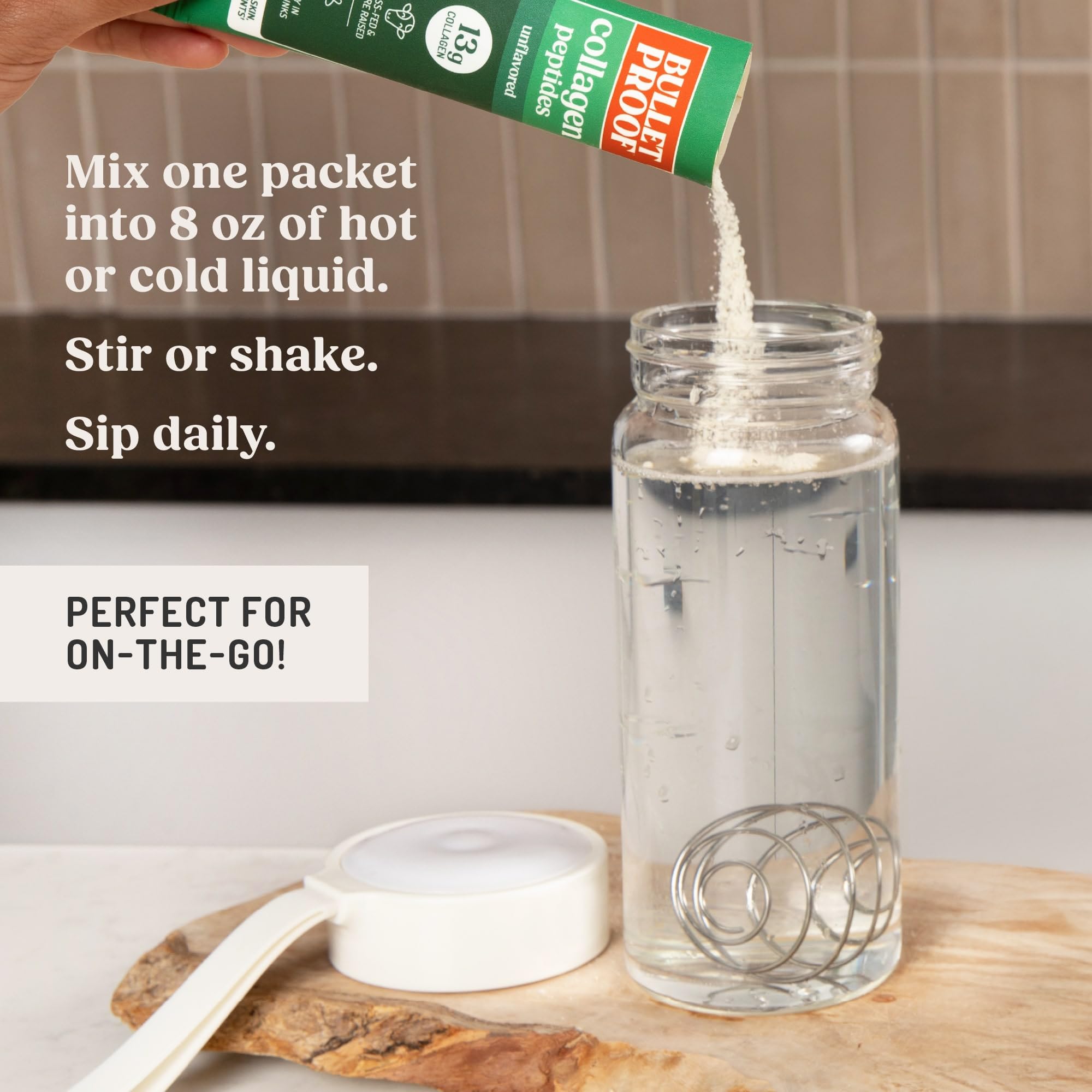 Bulletproof collagen label highlights grass-fed, no added hormones.
