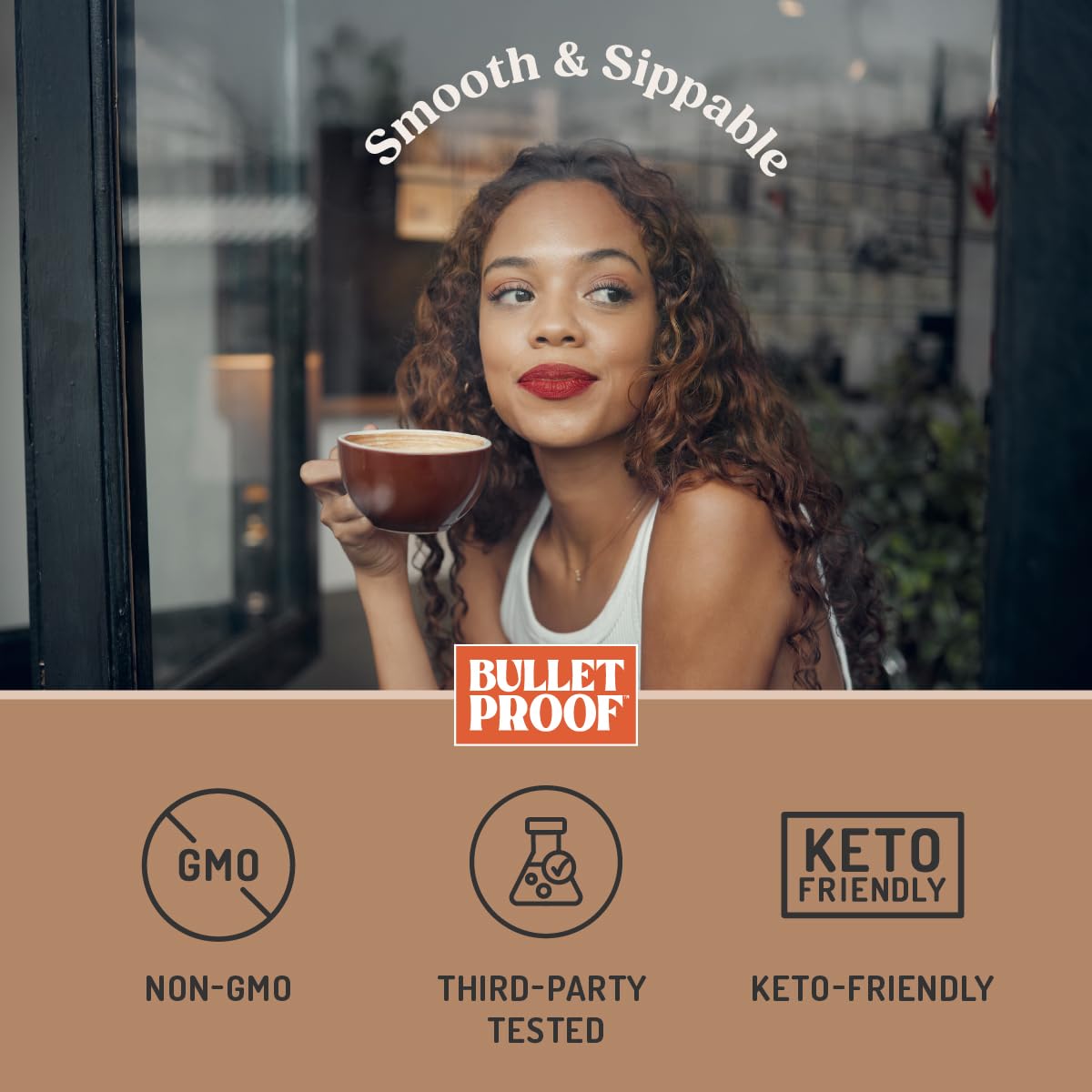 Bulletproof Creamer label highlights non-GMO and gluten-free ingredients.