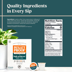Bulletproof The High Achiever pods close-up highlights convenient single-serve format.