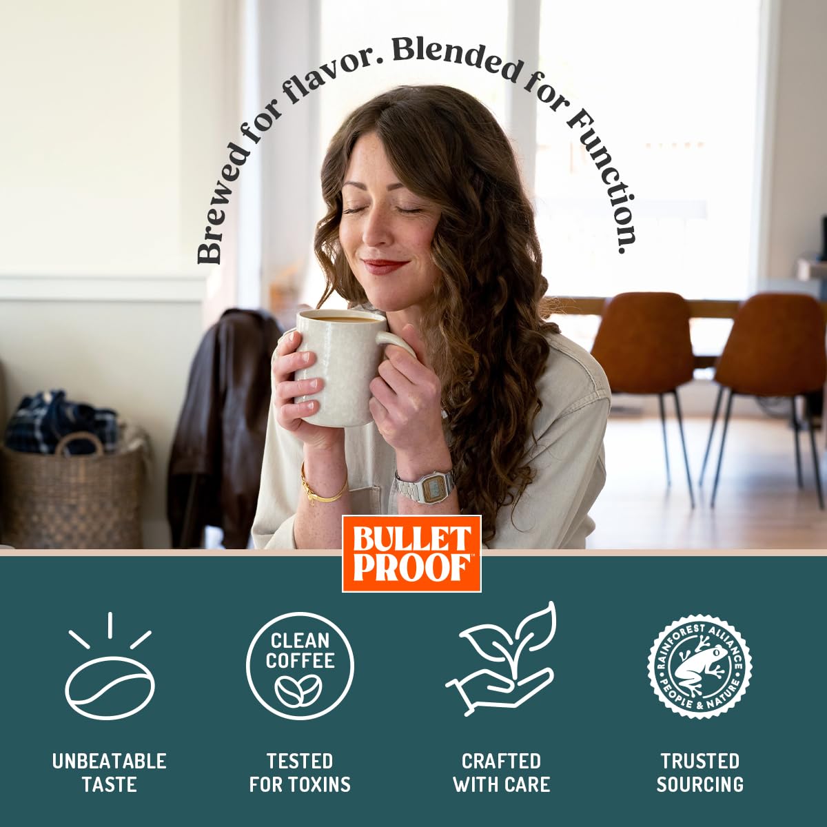 Bulletproof Sustainably sourced Arabica beans showing ethical origins