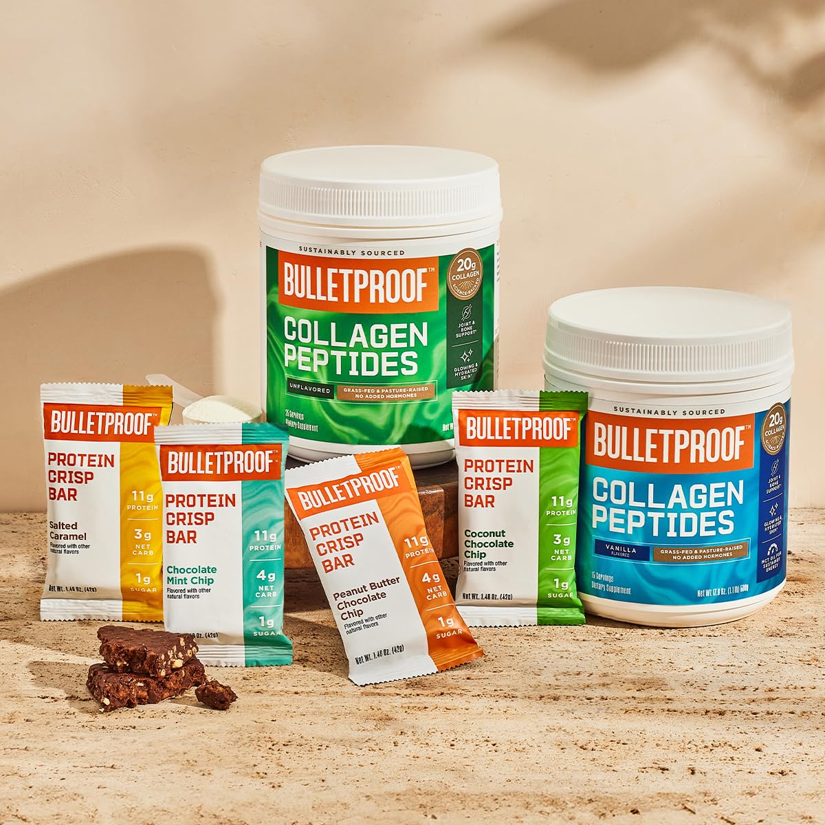 Bulletproof Vanilla Shortbread Bar nutrition panel highlighting 2g sugar