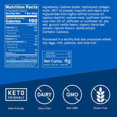 Bulletproof Vanilla Shortbread Bar bite with creamy cashew texture and MCT energy