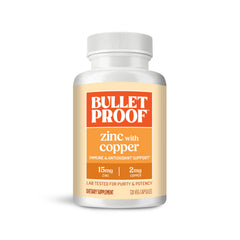 Bulletproof Zinc with Copper bottle and pour: easy daily immune and mood support