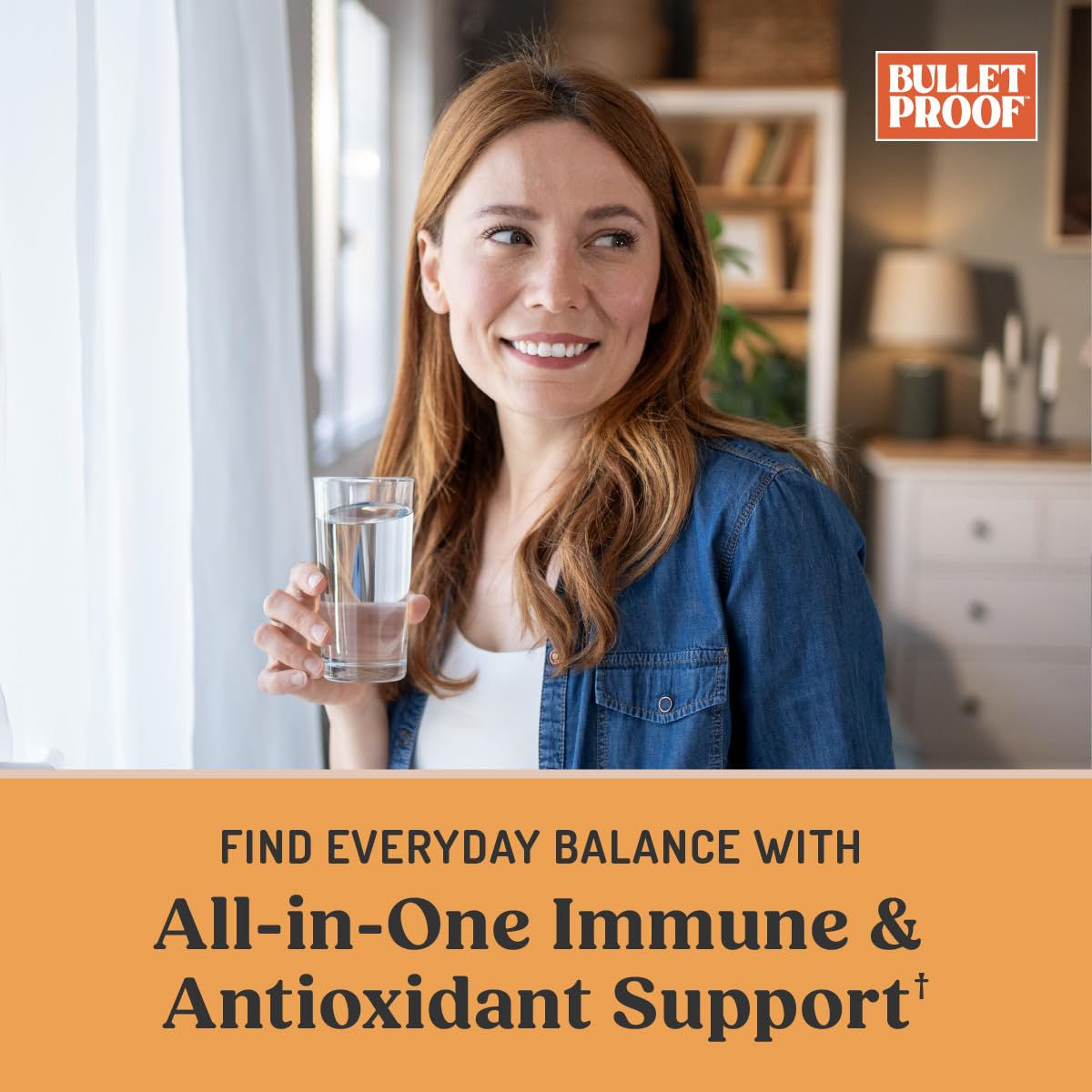 Bulletproof Zinc with Copper bottle label signals mood and energy support