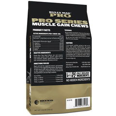Bully Max Muscle Gain chews serving portion highlighting convenient daily protein boost
