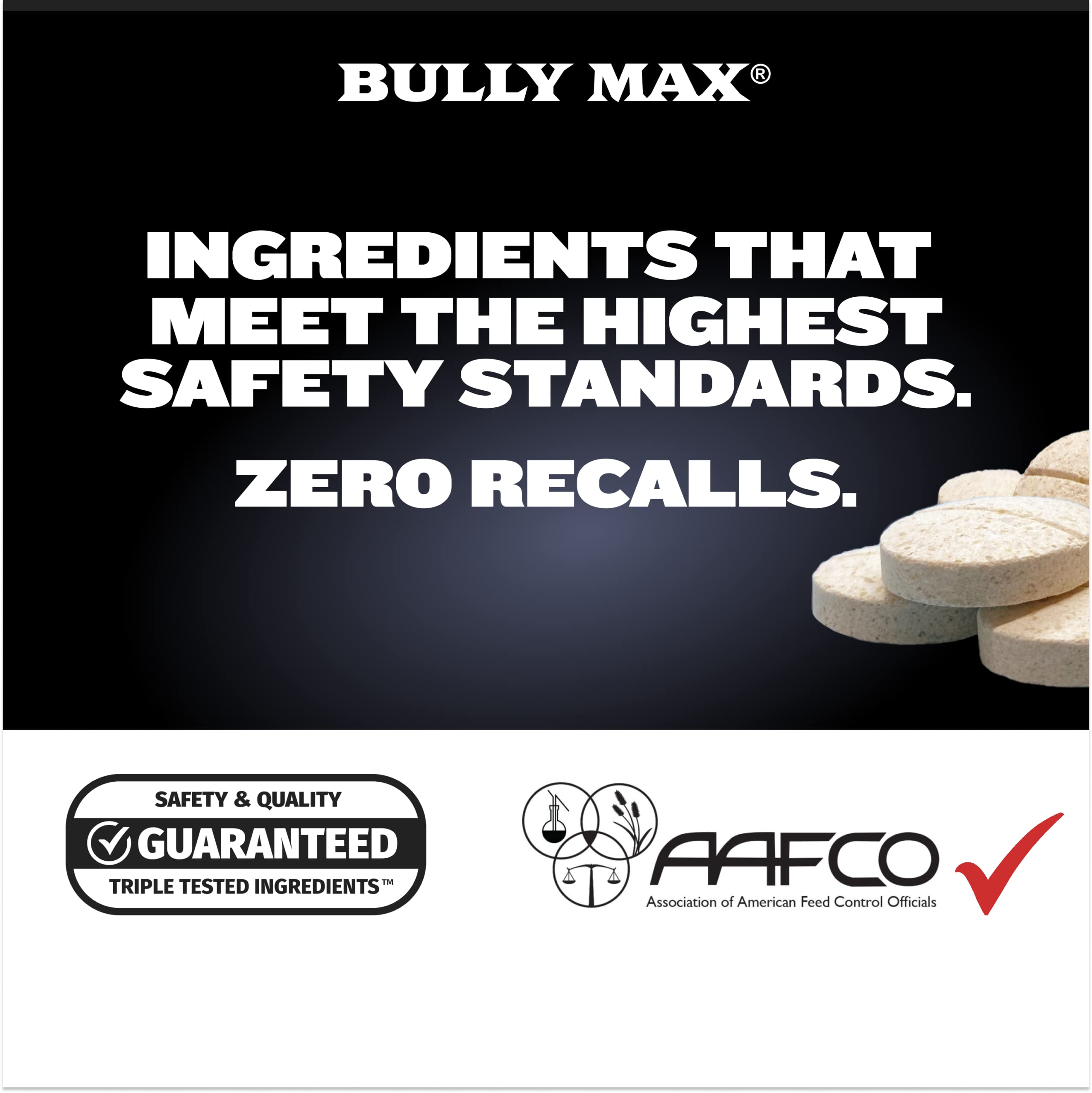 Bully Max Power Tabs energy-supporting formula for active dogs during play.
