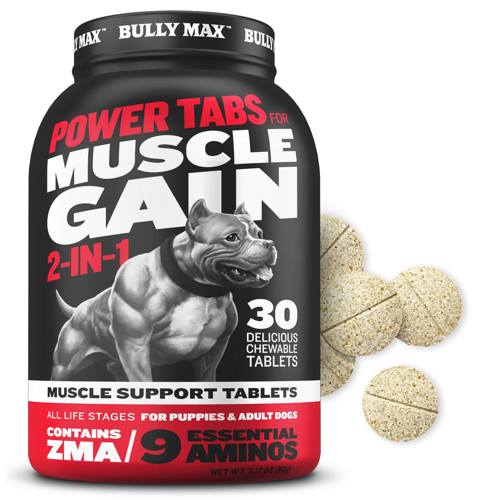 Bully Max Power Tabs for dogs promote muscle growth and vitality.