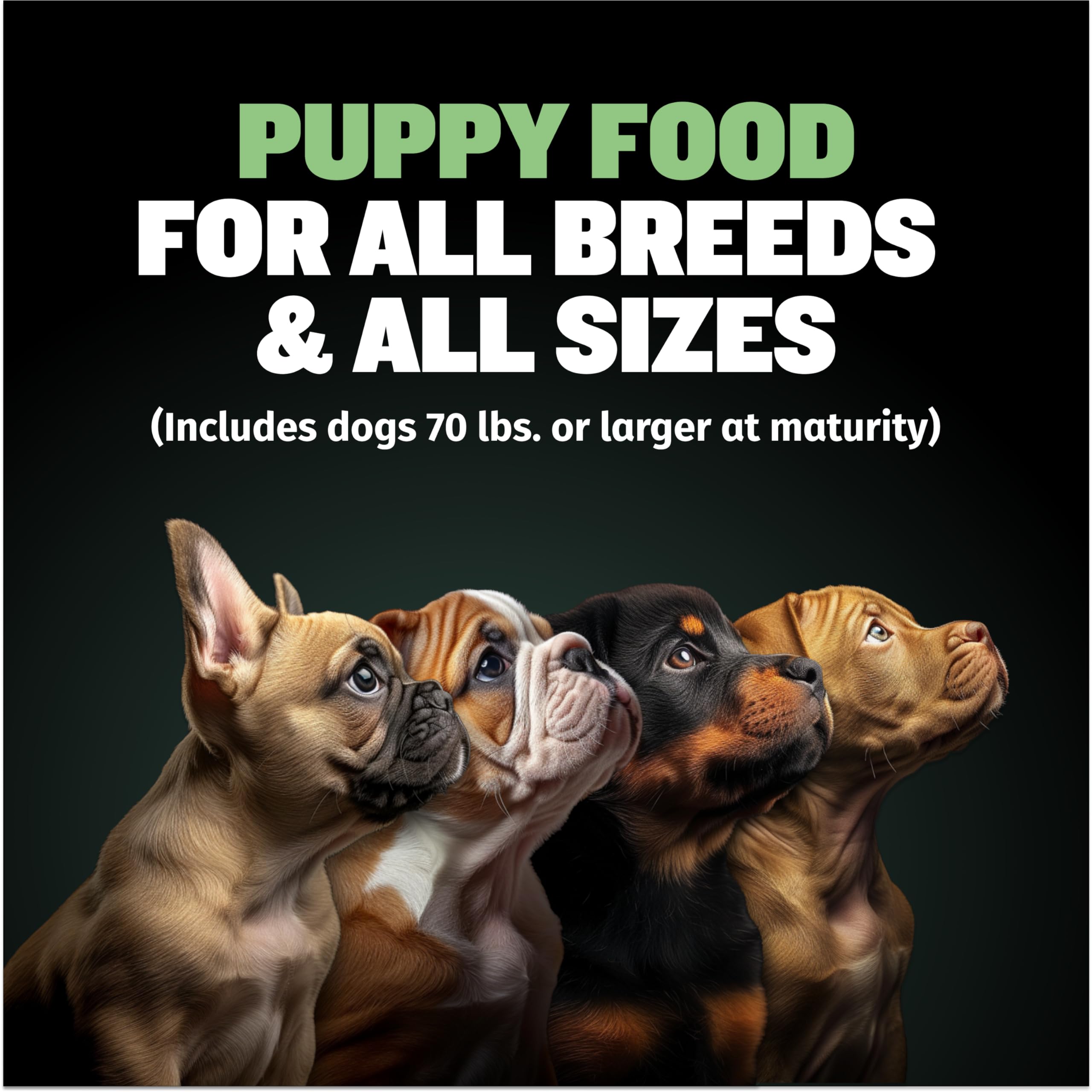 Bully Max provides 419 calories per cup for active puppies.