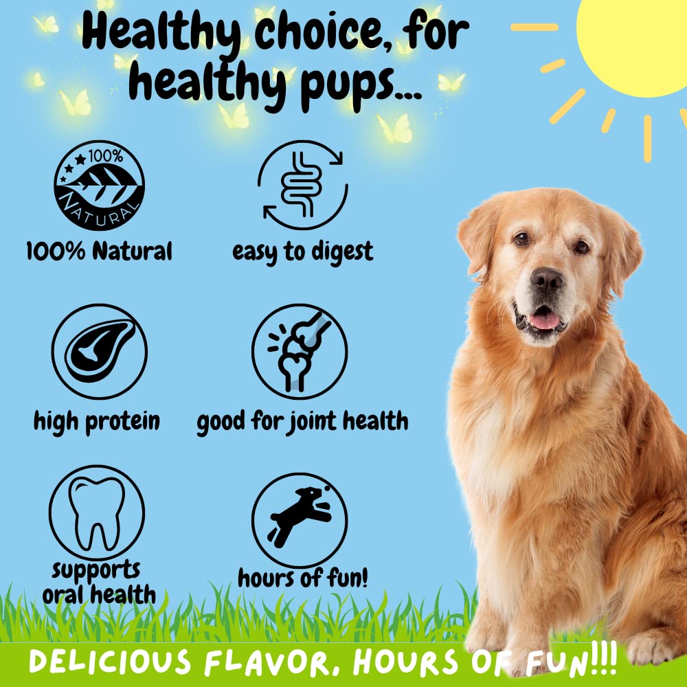 Bullysticks & More beef cheek rolls natural ingredients, contains glucosamine and chondroitin.