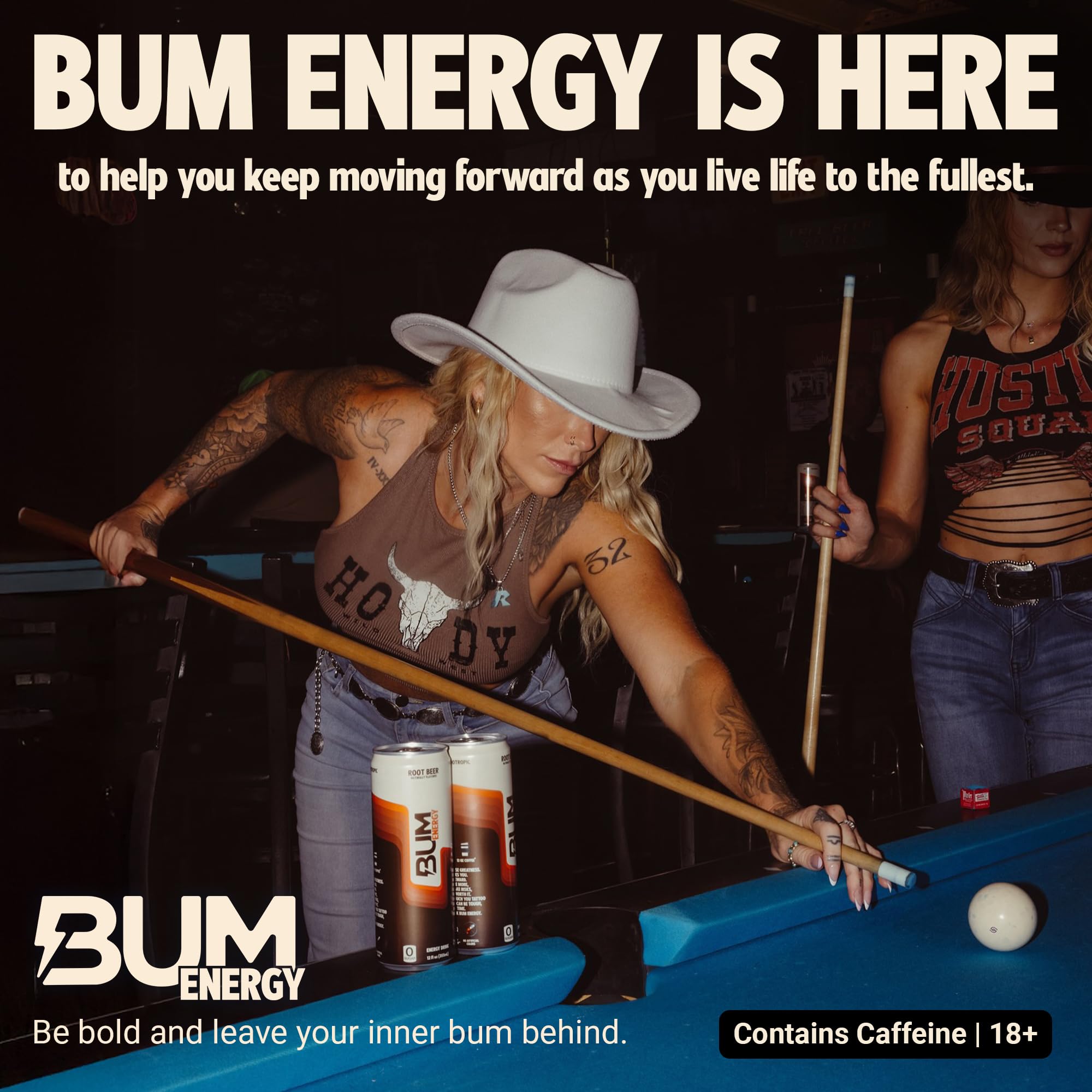 Bum Energy athlete-focused cans for energy during workouts and study