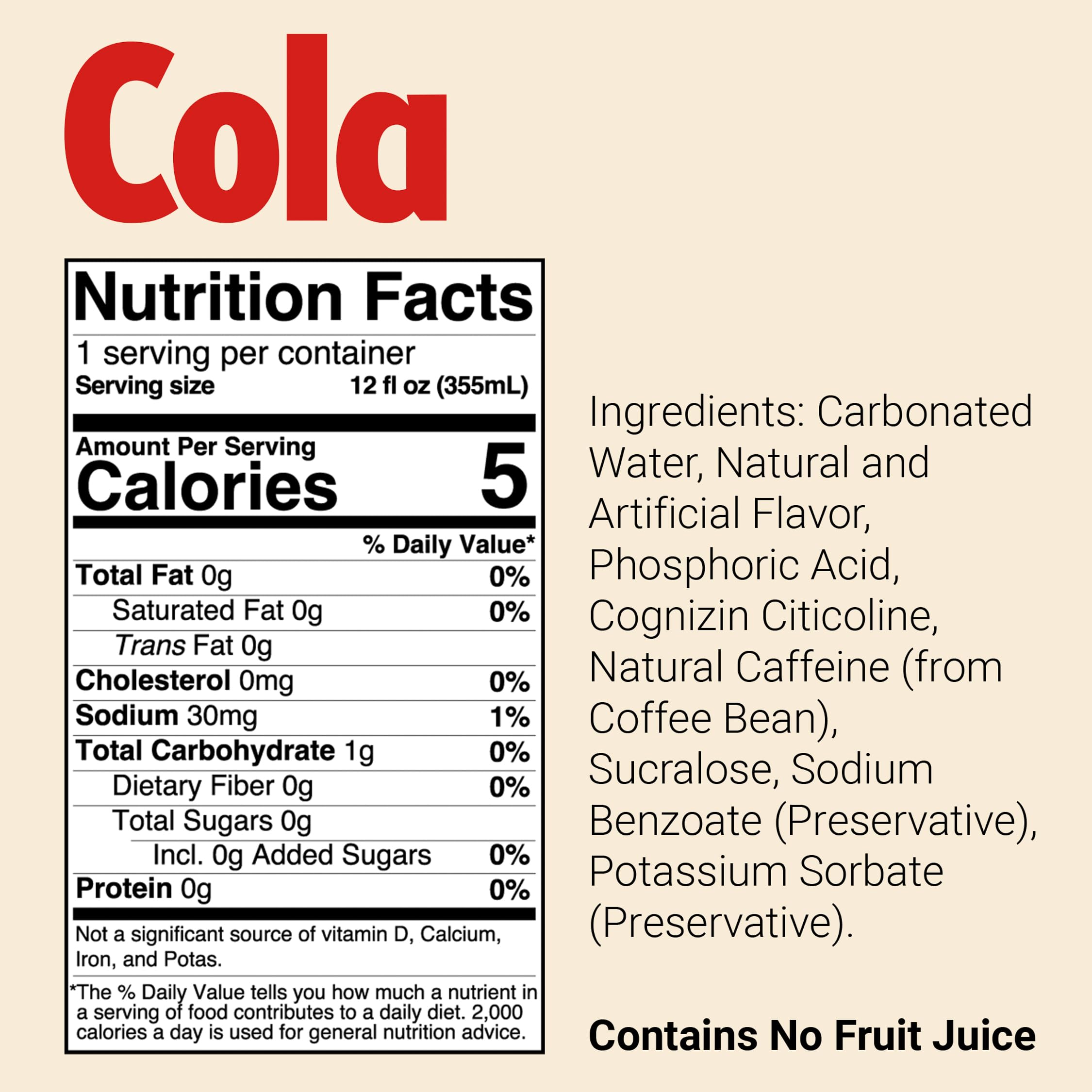 Bum Energy Cola can label close-up emphasizes natural caffeine