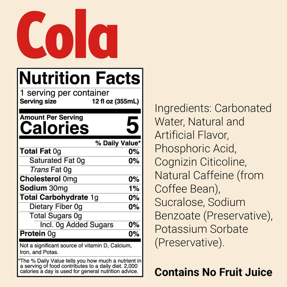 Bum Energy Cola can label close-up emphasizes natural caffeine
