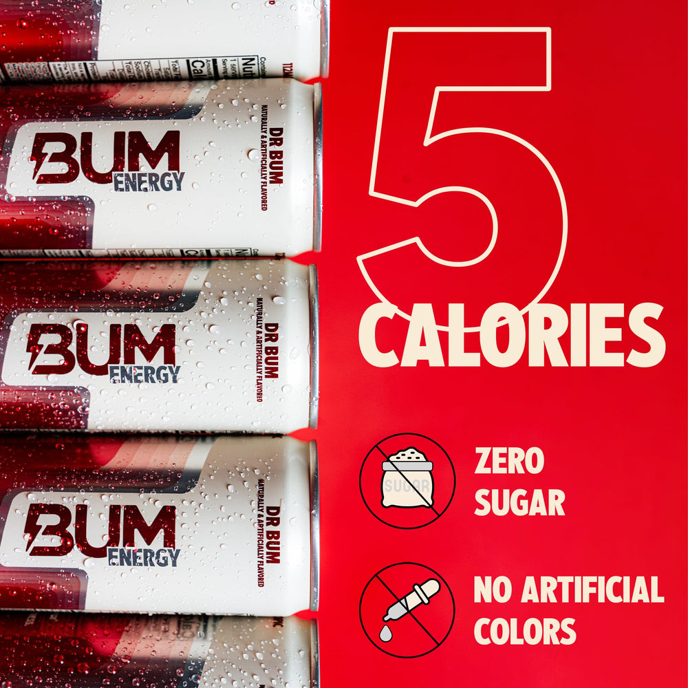 Bum Energy can in gym bag ready for workouts.