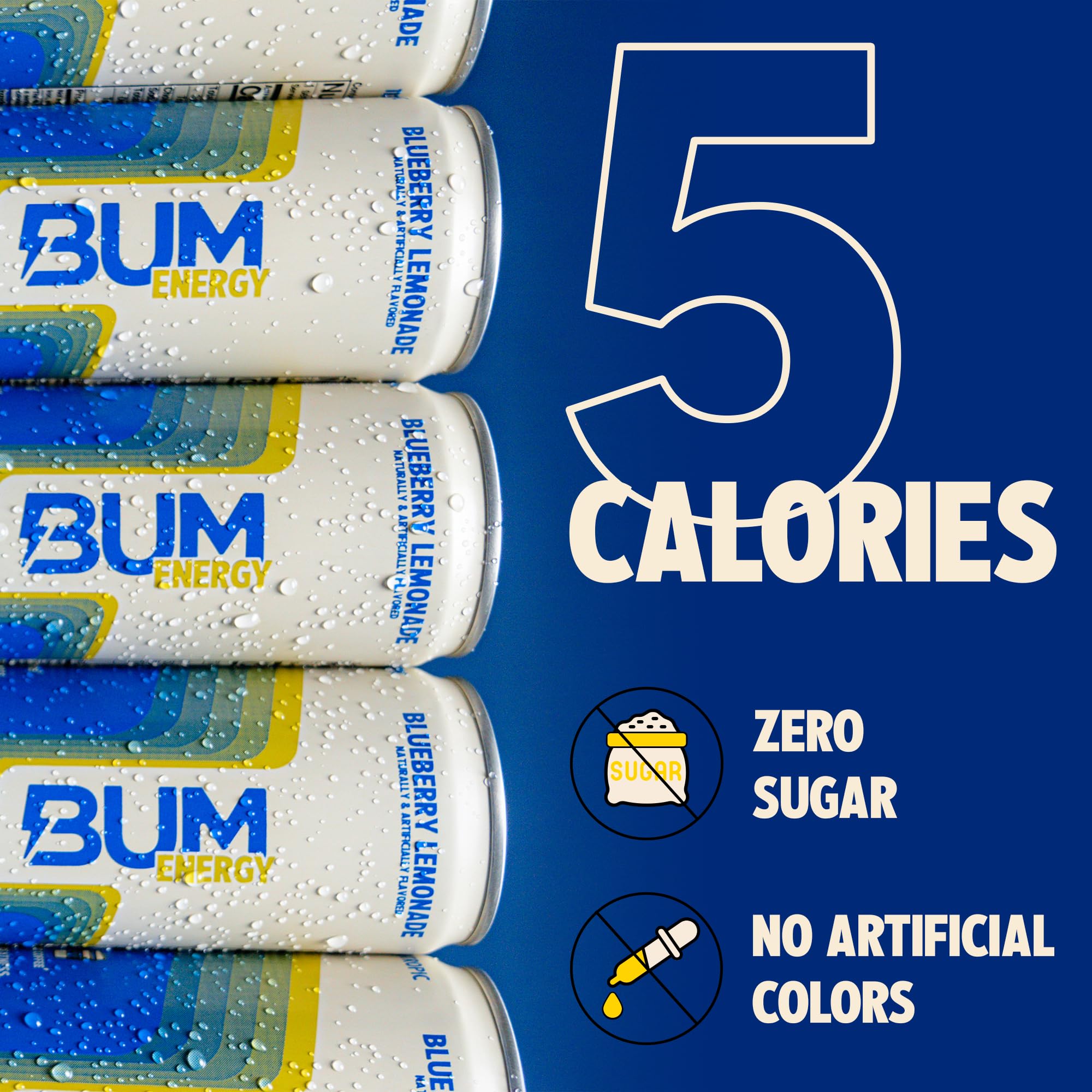 Bum Energy pack of 12 cans for steady energy throughout the day
