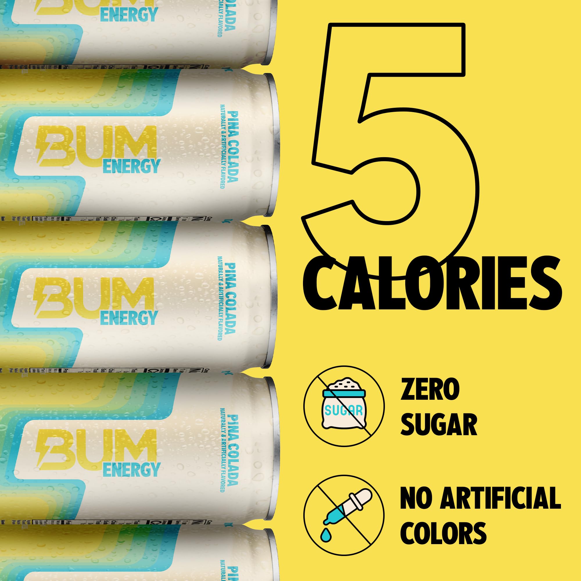 Bum Energy refrigerated display of cans