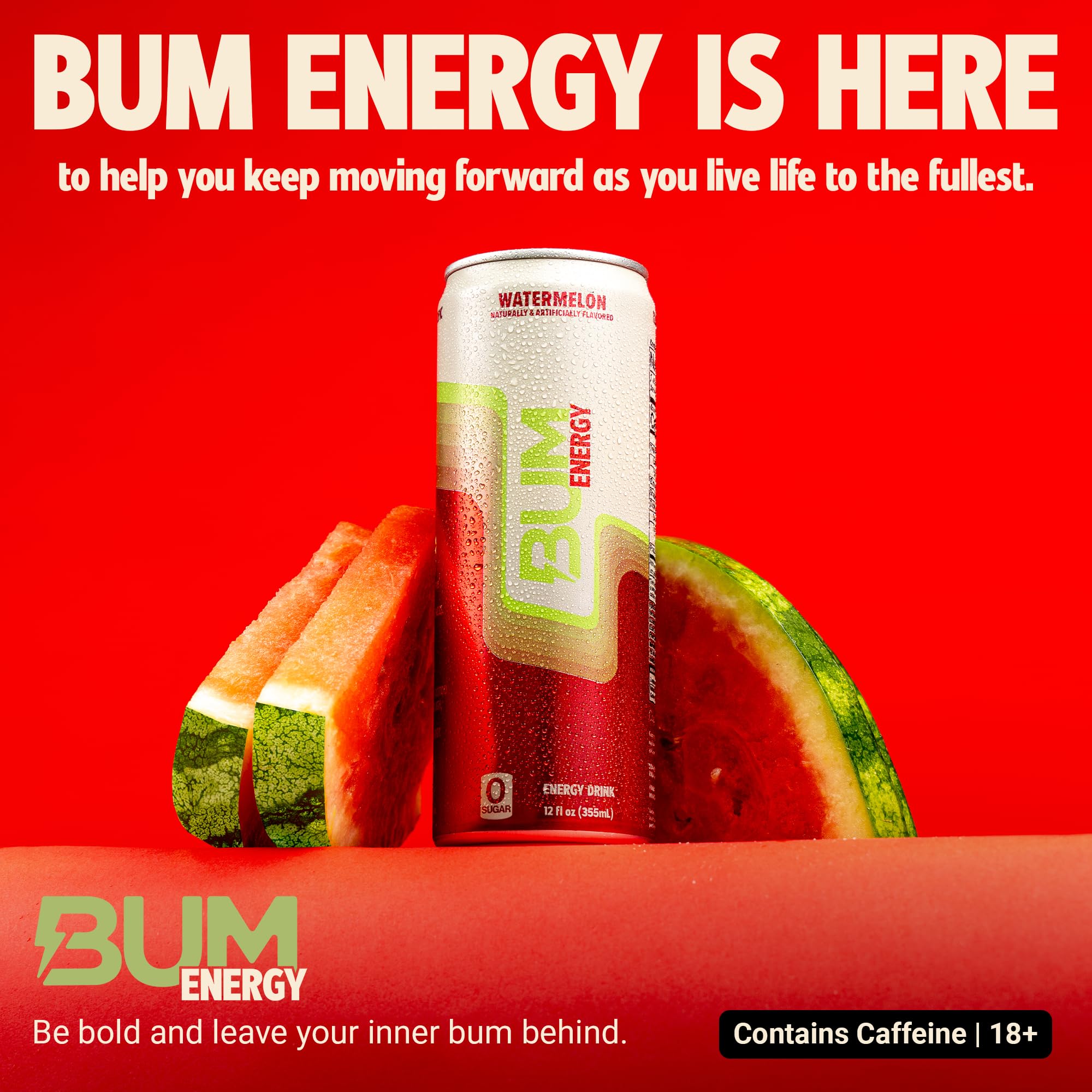 Bum Energy Watermelon flavor evokes summer refreshment for active days.