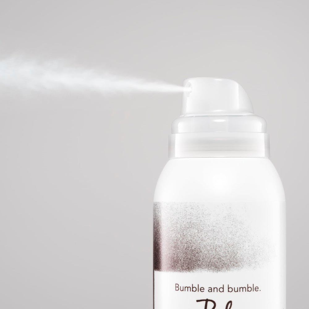 Bumble and bumble dry shampoo applied to roots for quick root refresh.