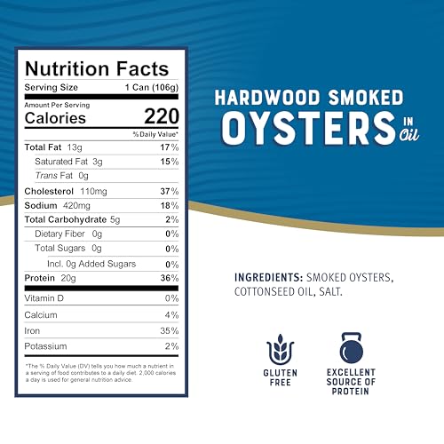Bumble Bee oysters open can close-up highlights quick protein