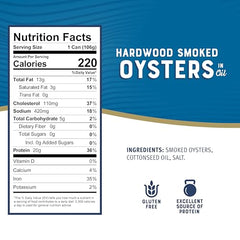 Bumble Bee oysters open can close-up highlights quick protein