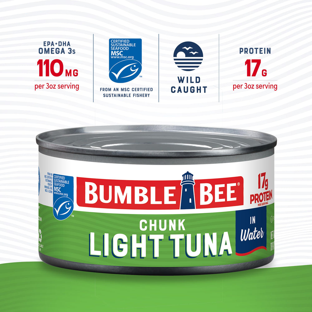 Bumble Bee Chunk Light Tuna in Water melts nicely on toast.