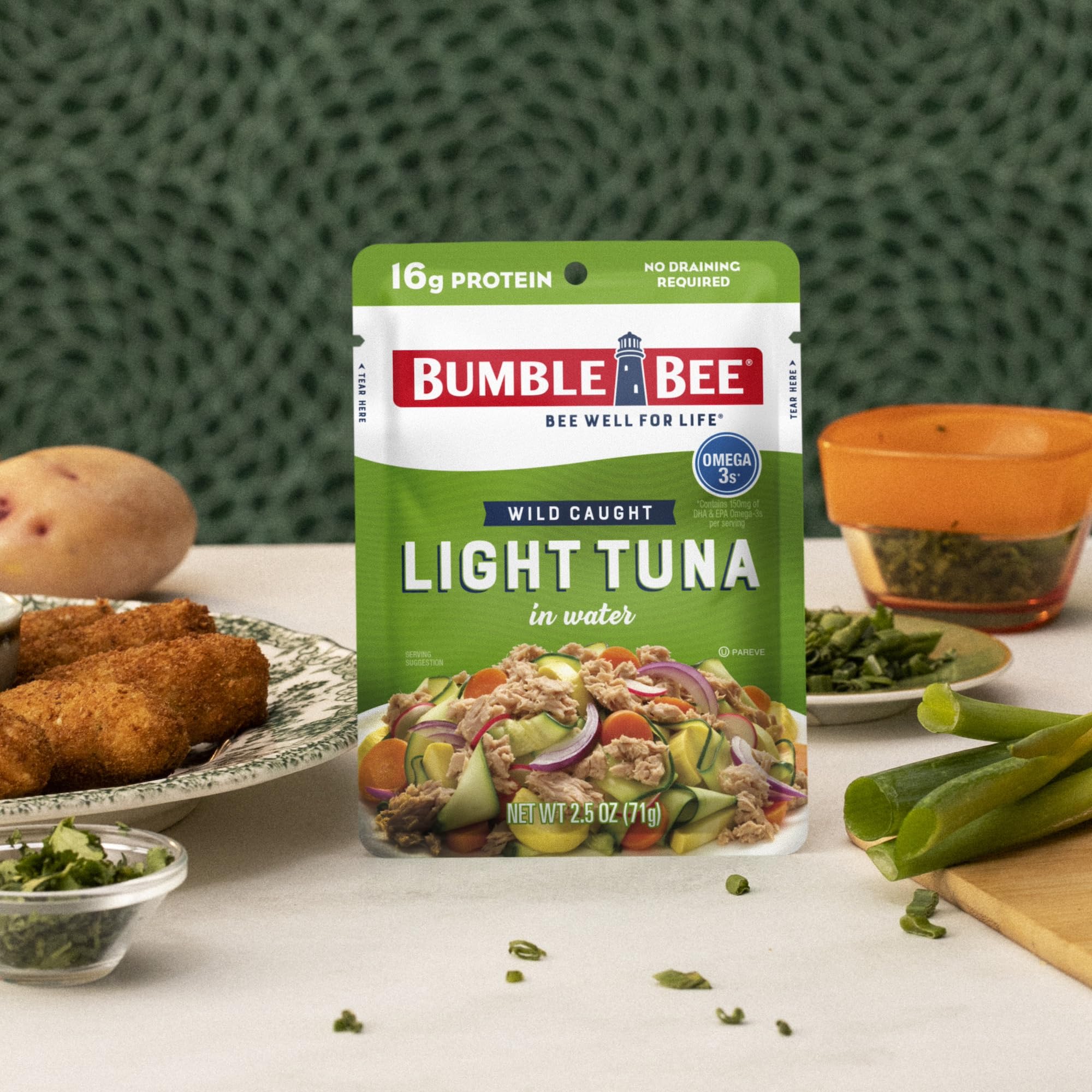 Bumble Bee kosher and non-GMO tuna for dietary variety.