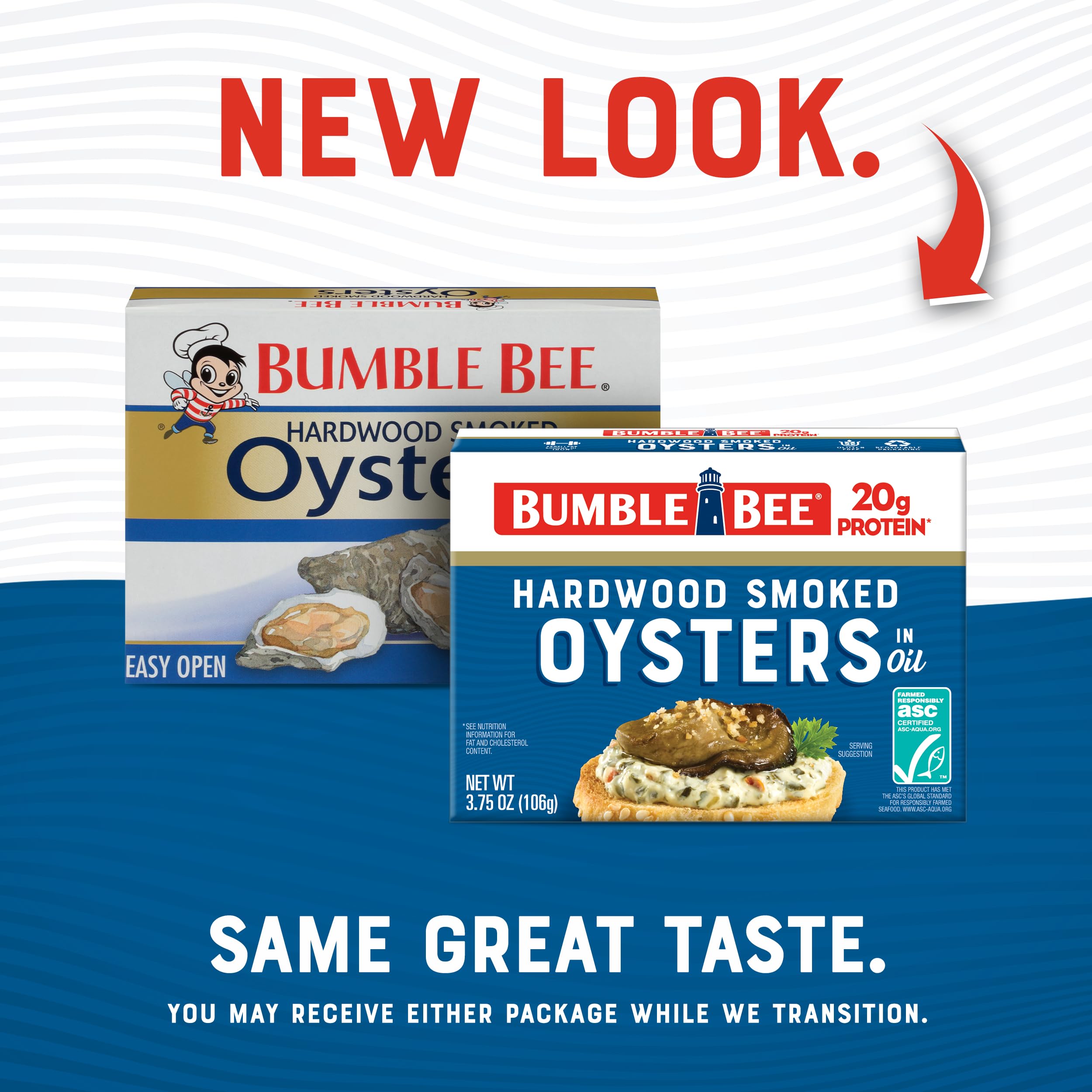Bumble Bee oysters texture close-up shows tender meat