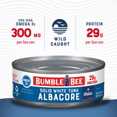 Bumble Bee tuna delivers 29g protein per can with omega-3s.
