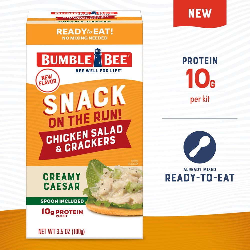 Bumble Bee Ready-to-Eat Caesar chicken salad in can, ideal for quick lunches
