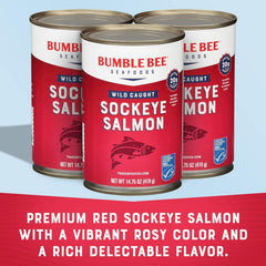 Bumble Bee Red Sockeye Salmon serving bowl shows a nutritious meal idea with vibrant color.