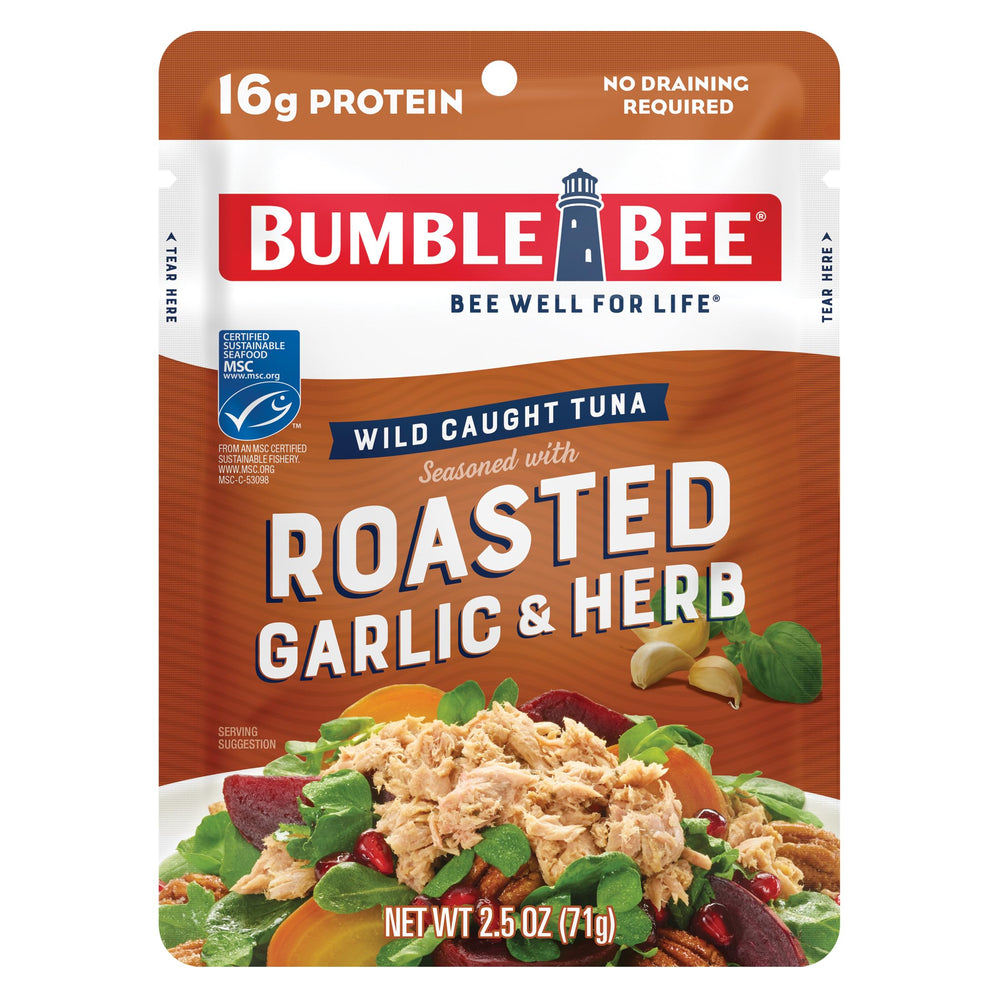 Bumble Bee Roasted Garlic Herb Tuna Pouch for easy lunches and bold flavor.